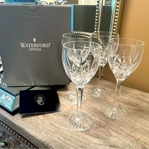Waterford crystal set/4 “Ryan” wine or water goblets. NWT❣️